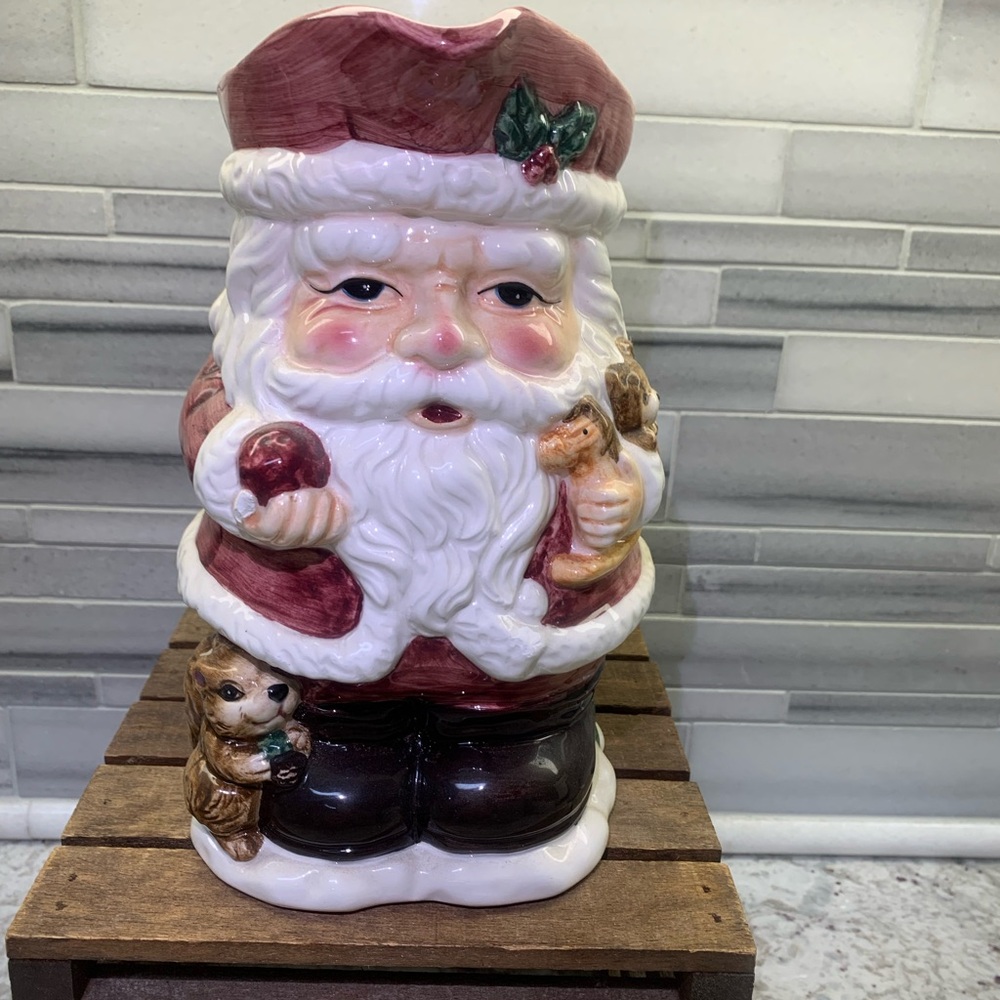 Ceramic Holiday Santa Pitcher
